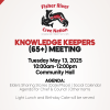 65+ Knowledge Keepers Meeting – Tuesday May 13, 2025