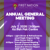 First Nation Healing Centre Annual General Meeting – July 7